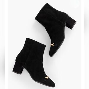 Brand New Talbots Pardo Suede Bit Block Heel Booties Size 8.5m